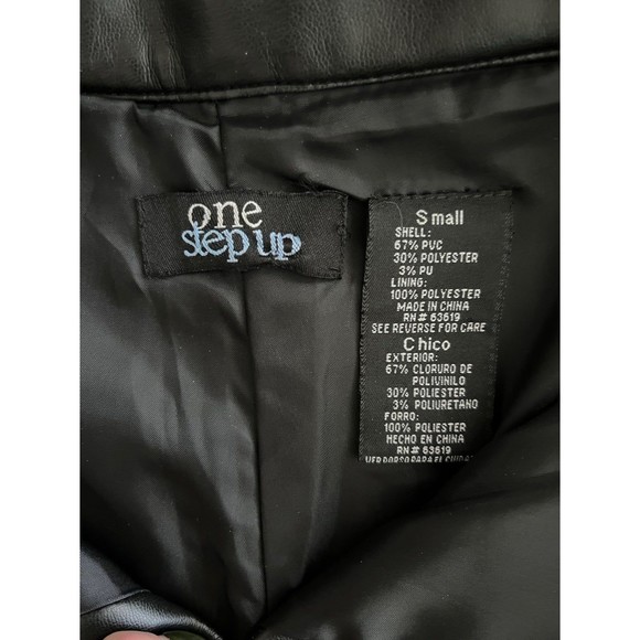 One Step Up Faux Leather Pants Leggings Straight Leg Black Small - Picture 6 of 7